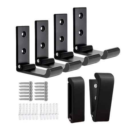 Foldable Coat Hooks 6pcs Black Wall Hooks for Hanging Towel No Rust Aluminum Folding Hooks for Hanging Wall (Black) In Australia - Darrahopens