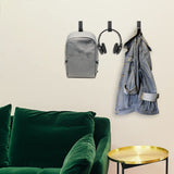 Foldable Coat Hooks 6pcs Black Wall Hooks for Hanging Towel No Rust Aluminum Folding Hooks for Hanging Wall (Black) In Australia - Darrahopens