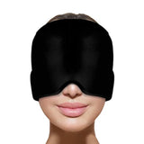 Headache Migraine Relief Cap, Wearable Strechable Migrine Hat for Migraine Ice Head Wrap, Ice Pack (Black)