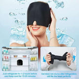 Headache Migraine Relief Cap, Wearable Strechable Migrine Hat for Migraine Ice Head Wrap, Ice Pack (Black) In Australia - Darrahopens
