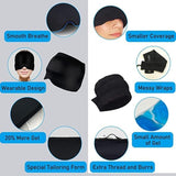 Headache Migraine Relief Cap, Wearable Strechable Migrine Hat for Migraine Ice Head Wrap, Ice Pack (Black)