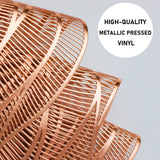Snowkingdom Rose Gold Placemats and Coasters Set of 6 Pressed Metallic Vinyl Round Place Mats Dining Table Mats Dinning