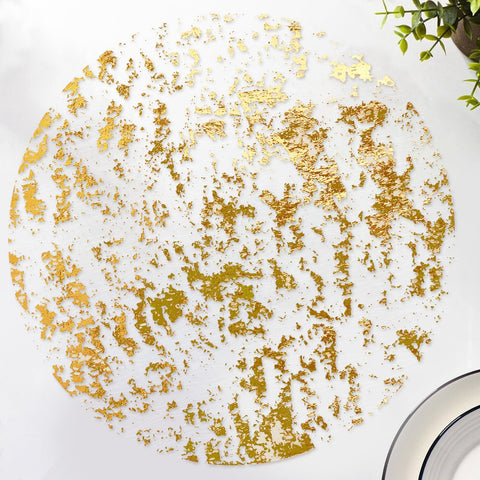 12 Pcs  Gold Round Placemats Metallic Glitter Gold Foil Mesh Decorative Table Mates Gold for Wedding (13 Inch) In Australia - Darrahopens