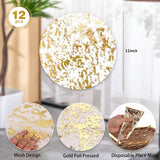 12 Pcs  Gold Round Placemats Metallic Glitter Gold Foil Mesh Decorative Table Mates Gold for Wedding (13 Inch) In Australia - Darrahopens