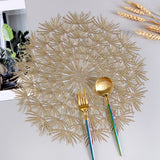 4pcs Hollow Flower Round Table Decoration Mat Vinyl Non-Slip 15 Inch (Gold-P, 4) which is wear-resistant, non-slip In Australia - Darrahopens