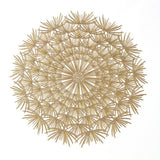 4pcs Hollow Flower Round Table Decoration Mat Vinyl Non-Slip 15 Inch (Gold-P, 4) which is wear-resistant, non-slip In Australia - Darrahopens