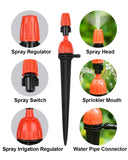 25pcs Drip Irrigation Emitters for 1/4" Irrigation Hose Accessories, Adjustable 360 Degree Water Flow Stake Drippers