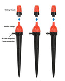 25pcs Drip Irrigation Emitters for 1/4" Irrigation Hose Accessories, Adjustable 360 Degree Water Flow Stake Drippers