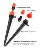 25pcs Drip Irrigation Emitters for 1/4" Irrigation Hose Accessories, Adjustable 360 Degree Water Flow Stake Drippers