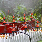 25pcs Drip Irrigation Emitters for 1/4" Irrigation Hose Accessories, Adjustable 360 Degree Water Flow Stake Drippers