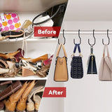Purse Hanger for Closet, Unique Twist Design Bag Hanger Purse Hooks, 5 inch Large Size Closet Rod Hooks (12 Pack Black) In Australia - Darrahopens