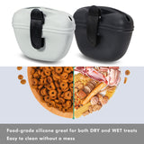 Dog Treat Pouch, 2 Pack Silicone Dog Treat Bag Dog Training Treat Pouch with Magnetic Closure and Waist Clip