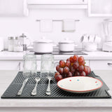Silicone Dish Drying Mat for Multiple Usage, Easy Clean, Eco-Friendly Heat-resistant Silicone Mat 17" X 13" (Gray)