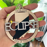 Solar Eclipse 2024 Ornament, Wooden 2024 Eclipse Keepsake,Eclipse Souvenir - 12 Different States Texas, New York