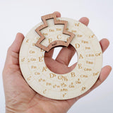 (1PCS, Diameter: 12cm) The Circle of Fifths Wooden Wheel: Melody Tool - Musical Educational Chord Wheel for Musicians