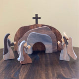 Easter Resurrection Scene Set,Wooden Empty Tomb Cross Figures Easter Tabletop Scene Decor,Jesus Resurrection Set for Easter In Australia - Darrahopens