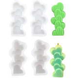 4 Pcs Stacking Hearts Shape Candle Mould, 3D Scattered Love Silicone Mold,Silicone Mold for Making Candles，(White）