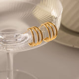 Triple Hoop Earrings for Women, Gold Split Triple Open Hoop Earrings Hypoallergenic Jewelry for Women