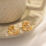 Triple Hoop Earrings for Women, Gold Split Triple Open Hoop Earrings Hypoallergenic Jewelry for Women