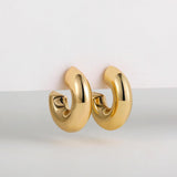 2 pairs Gold Hoop Earrings for Women Plated Chunky Gold Earrings Earrings Open Gold Hoops Hypoallergenic Lightweight Earrings