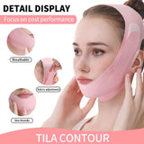 Reusable V-Band Face Mask, Chin V-Line Mask, V-Line Mask for Women, Comfortable and Breathable Adjustable V-Line Mask（Pink）