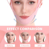 Reusable V-Band Face Mask, Chin V-Line Mask, V-Line Mask for Women, Comfortable and Breathable Adjustable V-Line Mask（Pink）