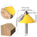 1pc 8mm Shank Woodworking Router Bit 45 Degree Chamfer Bevel Edging Router Bit Wood Cutting Tool Woodworking Router Bits