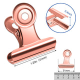 30 Pack Small Bull Clips 1.22 Inch Mini Metal Hinge Clips Binder Paper Hinge Clip for Office, School, Shops, Rose Gold, 31mm In Australia - Darrahopens