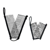 2 Pieces Banana Clips Comb Hair for Thick Hair for Women Adjustable Stretch Ponytail Holder Accessory Double Combs (black_2p) In Australia - Darrahopens