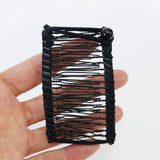 2 Pieces Banana Clips Comb Hair for Thick Hair for Women Adjustable Stretch Ponytail Holder Accessory Double Combs (black_2p)