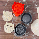 Classic Mini Hand Pie Molds Fox & Owl Shape for Children Party, One Press Forest Animal Autumn Cottage Pie Set, Pack of 2 In Australia - Darrahopens