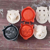 Classic Mini Hand Pie Molds Fox & Owl Shape for Children Party, One Press Forest Animal Autumn Cottage Pie Set, Pack of 2