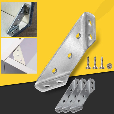 Universal Stainless Steel Furniture Corner Connector,Angle Fasten Connector Furniture Triangle Support Frame Stainless (50pcs) In Australia - Darrahopens
