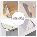 Universal Stainless Steel Furniture Corner Connector,Angle Fasten Connector Furniture Triangle Support Frame Stainless (50pcs)