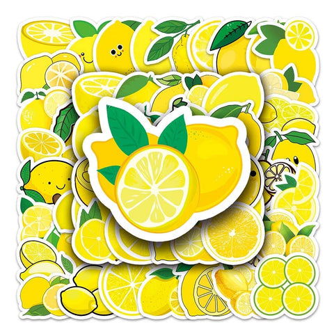 Lemon Stickers |50Pcs Lemon Waterproof Vinyl Decals for Water Bottles Laptop Luggage Cup Computer Mobile Phone Skateboard In Australia - Darrahopens