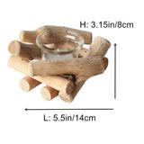 Handmade Wooden Tea Light Candle Holder with Glass Cup Rustic Country Coastal Style for Farmhouse Home Decoration Home Altar In Australia - Darrahopens