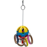 Bird Parrot Plastic Ball Toys with Colorful Cardboard Bagel and Acrylic Pacifiers for Parrot African Grey Cockatoo Cockatiel Sun