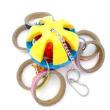 Bird Parrot Plastic Ball Toys with Colorful Cardboard Bagel and Acrylic Pacifiers for Parrot African Grey Cockatoo Cockatiel Sun