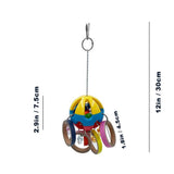 Bird Parrot Plastic Ball Toys with Colorful Cardboard Bagel and Acrylic Pacifiers for Parrot African Grey Cockatoo Cockatiel Sun