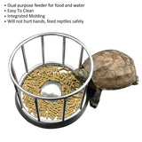 Reptile Stainless Steel Food Dish Tortoise Feeding Basin Round Railing Shape Tortoise Dish Water Tray Pet Supplies for Home In Australia - Darrahopens