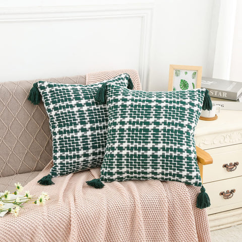 Decorative Throw Pillow Covers 18x18 Set of 2 for Couch Soft Farmhouse Cushion Shell for Living Room, Bedding, Sofa In Australia - Darrahopens