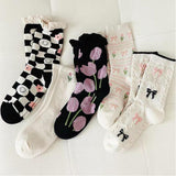 Benefeet Sox Womens Ruffle Socks Cute Cotton Crew Socks Frilly Slouch Dress Socks Lettuce Trim Turn-Cuff High Ankle Socks In Australia - Darrahopens