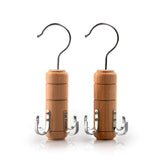 Wooden Belt Tie Rack Scarf Hanger for Closet，for Belts Tie Scarves Tank Top and Jewelry (2, 4 Hooks)
