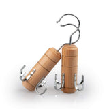 Wooden Belt Tie Rack Scarf Hanger for Closet，for Belts Tie Scarves Tank Top and Jewelry (2, 4 Hooks)