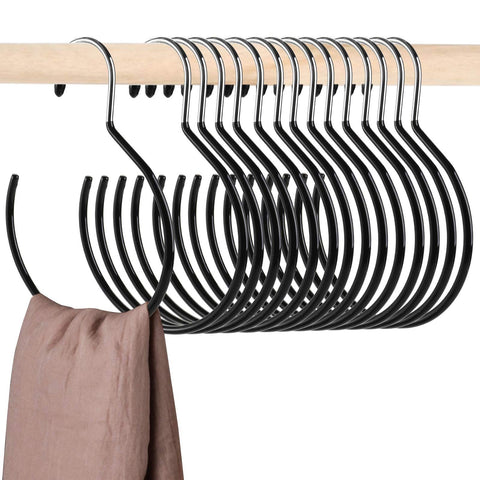 15 Pack Scarf Ring Hangers, Non-Snag Belt Hanger for Closet, Non-Slip Closet Organizer Accessory Holders for Ties Scarves, Black
