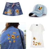 20 PCS Embroidered Flowers Iron on Patches, Sunflower Sew On Patches Bird Butterfly Embroidered Appliques Sticker Patches