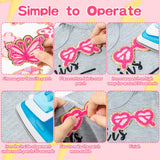 10Pcs Pink Iron on Patches for Girls Y2K Chenille Embroidered Repair Patch Hanging Lip Lightning Bolt Leopard Face DIY Accessories In Australia - Darrahopens