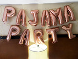 Set of 11 Rose Gold PARTY Balloons Banner Pajama Party Decor Party Spa Party Balloons Pajama Party Theme Balloon In Australia - Darrahopens