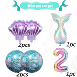 Mermaid Birthday Decoration Mermaid Balloons Kit Sea Balloon Mermaid Foil Balloon Mermaid Tail Balloons for Girls (Number 2) In Australia - Darrahopens