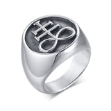 Ring Satanic Ring Pentagram Pentacle Ring Ring Stainless Steel Occult Goth Gothic Luciferian Satainism for Men Gift Seal